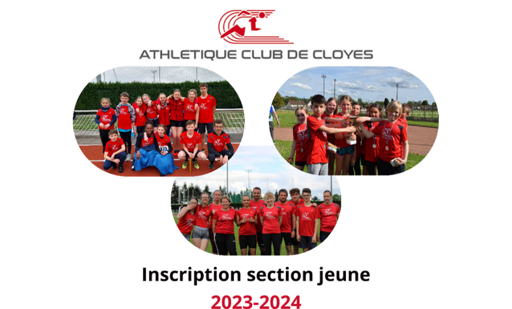 Inscriptions école d'athlétisme cloysienne 2023-2024